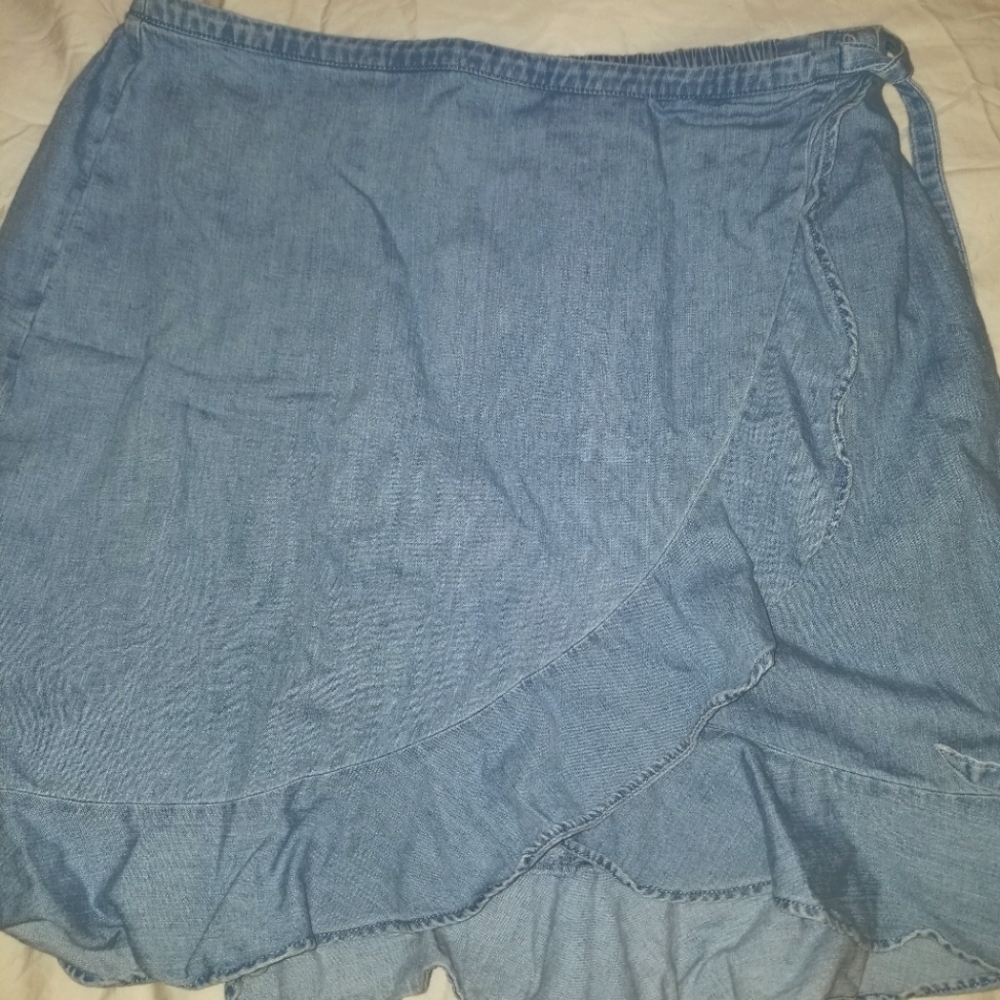J. Crew Blue Wrap Skirt
